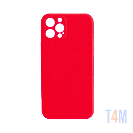 Capa de Silicone Macio com Moldura de Câmera para Apple iPhone 12 Pro Max Vermelho